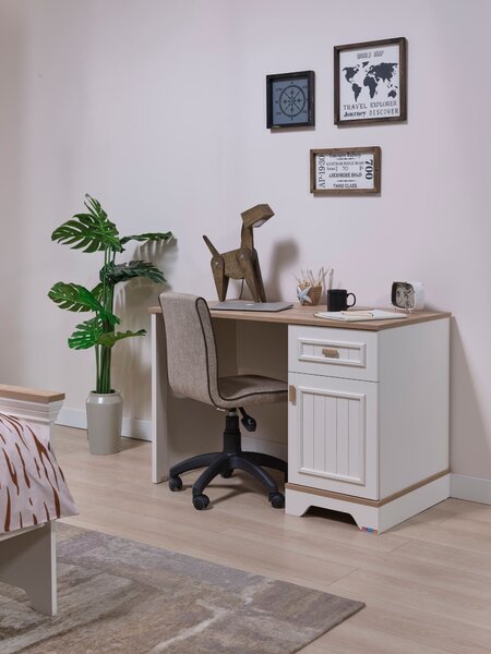 PC stolek Malak U1 (krémová + dub). Akce -20%