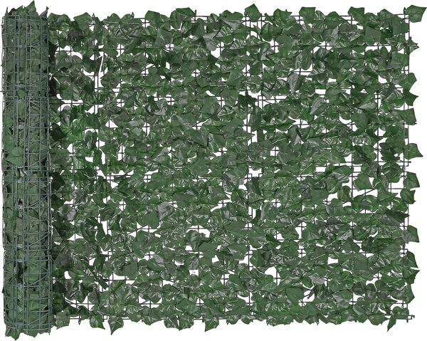 VEVOR břečťanový plot, 99x249cm, umělá zelená zástěna, zelený břečťanový plot se zesíleným spojením, umělý živý plot s listy vinné révy, dekorace pro zahradu, dvůr, balkon, výzdoba terasy