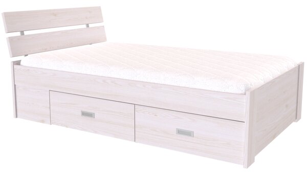 Zvýšené lůžko AMÉLIE Šířka 120 cm, Dub bělený, zapuštěné úchytky