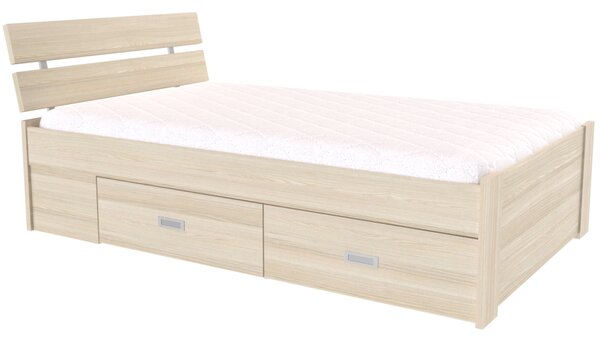 Zvýšené lůžko AMÉLIE Šířka 120 cm, Dub bělený, zapuštěné úchytky