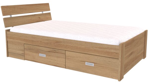 Zvýšené lůžko AMÉLIE Šířka 120 cm, Dub bělený, zapuštěné úchytky