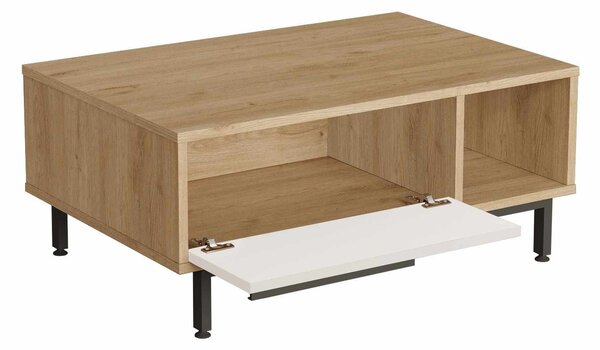 Konferenční stolek Boho 2 (naturální + bílá)
