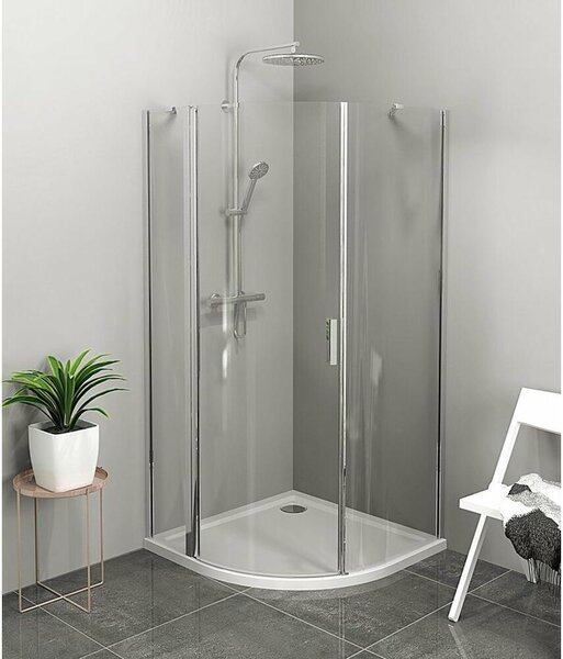 Čtvrtkruhový sprchový kout ZOOM LINE 900x900 mm, čiré sklo, levý