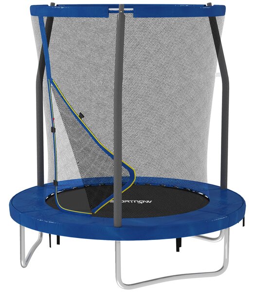 Dětský trampolína SPORTNOW, 1,83m zahradní trampolína s ochrannou sítí, ocelový rám, modrá | Aosom