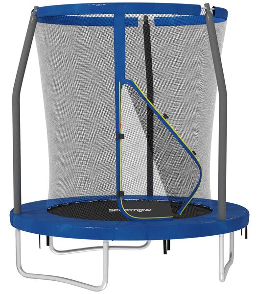 Dětský trampolína SPORTNOW, 1,83m zahradní trampolína s ochrannou sítí, ocelový rám, modrá | Aosom