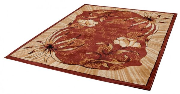 Makro Abra Kusový koberec ATLAS 4491A Květy hnědý Rozměr: 100x200 cm