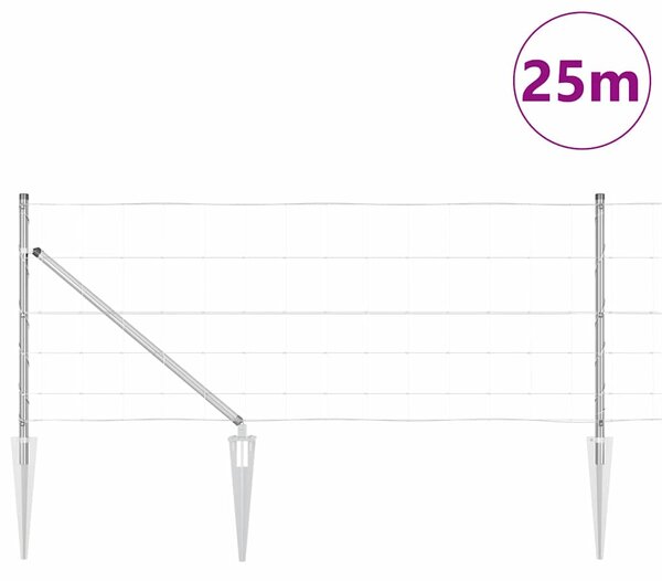 Svařované drátěné ploty s hroty 25 x 0,8 m Pozinkovaná ocel 3351417