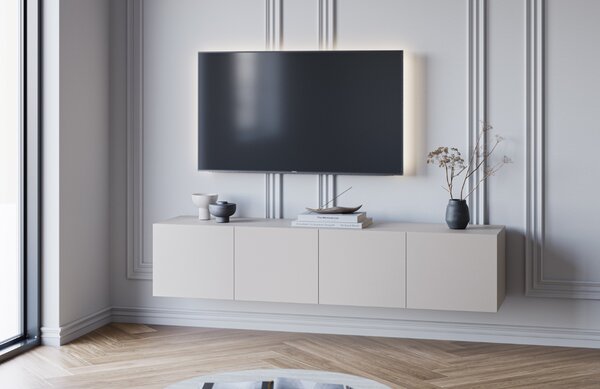 -25 % Dny MOMENTI– Marckeric Béžový lakovaný TV stolek Daroca 180 x 35 cm
