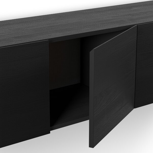 -25 % Dny MOMENTI– Marckeric Černý TV stolek Daroca 180 x 35 cm