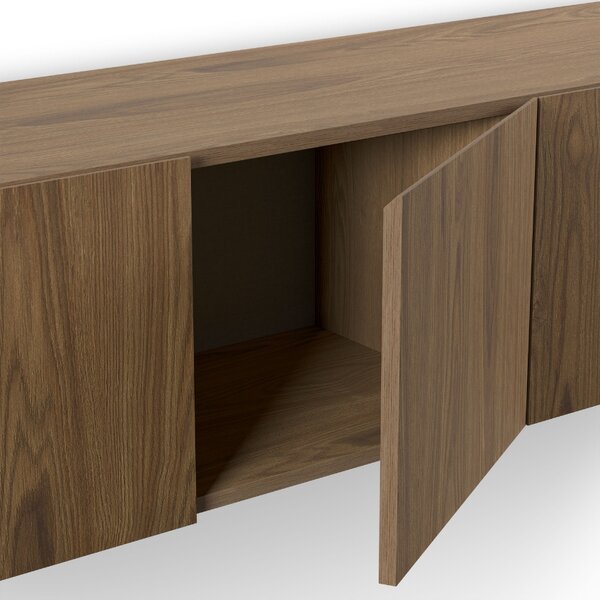 Marckeric Hnědý TV stolek Daroca 180 x 35 cm s dubovým dekorem