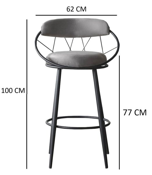 Barová židle Rollow 2 (šedá). Akce -15%