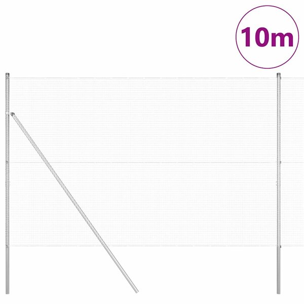 Zemní upevnění svařované drátěné ploty 10 x 1,5 m Stříbrná 3351584