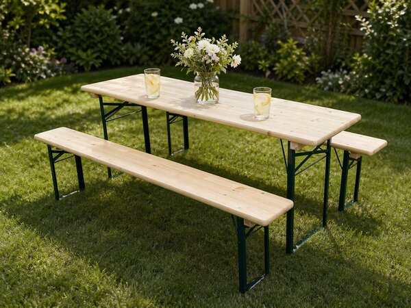 Pivní set STANDARD 200x50cm – masiv smrk - stůl + lavice