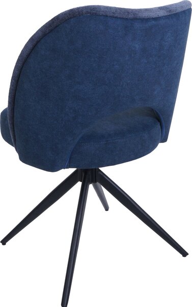 Sada 6 jídelních židlí HWC-N72, čalouněná kuchyňská židle, otočná, tkanina/textil (420 g/m²) Oeko-Tex modrá