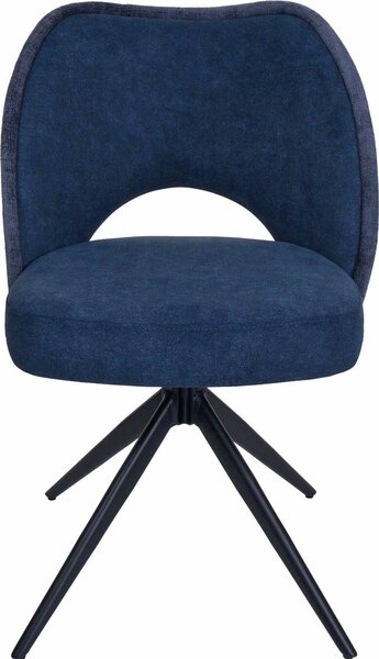 Sada 6 jídelních židlí HWC-N72, čalouněná kuchyňská židle, otočná, tkanina/textil (420 g/m²) Oeko-Tex modrá