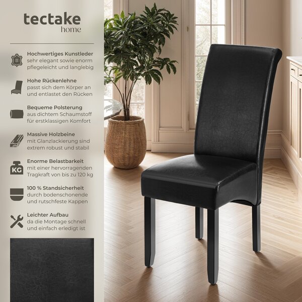 4 ergonomické jídelní židle z masivního dřeva