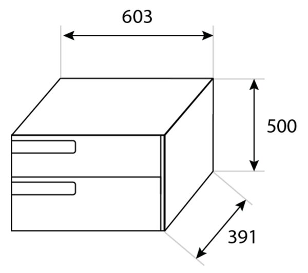 LaVita Floryda skříňka z koupelnové sady 60x39.5x50.5 cm pod umyvadlo závěsná bílá 5908211488134