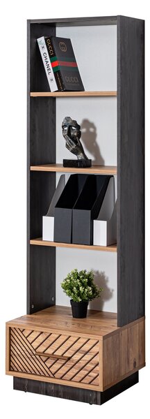Regál Artas 03 (antracit + hnědá). Akce -15%