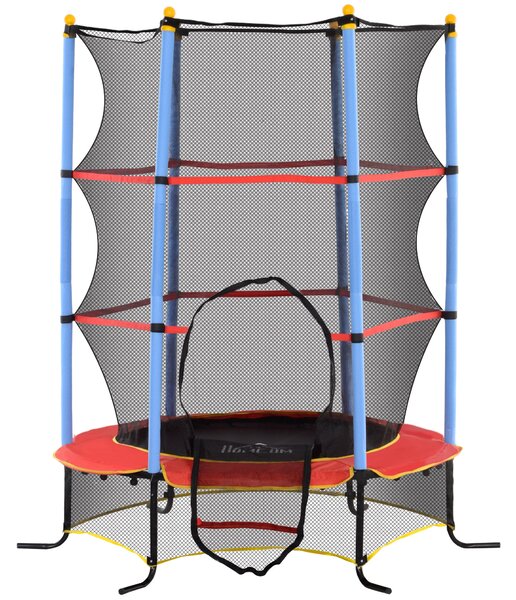 HOMCOM Dětský Trampolína Ø 1,75 × 1,90H m: Ochranná síť, zipová brána, ochranný kryt pružin a 6 polstrovaných tyčí | Aosom