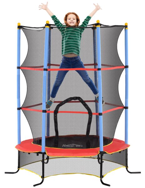 HOMCOM Dětský Trampolína Ø 1,75 × 1,90H m: Ochranná síť, zipová brána, ochranný kryt pružin a 6 polstrovaných tyčí | Aosom