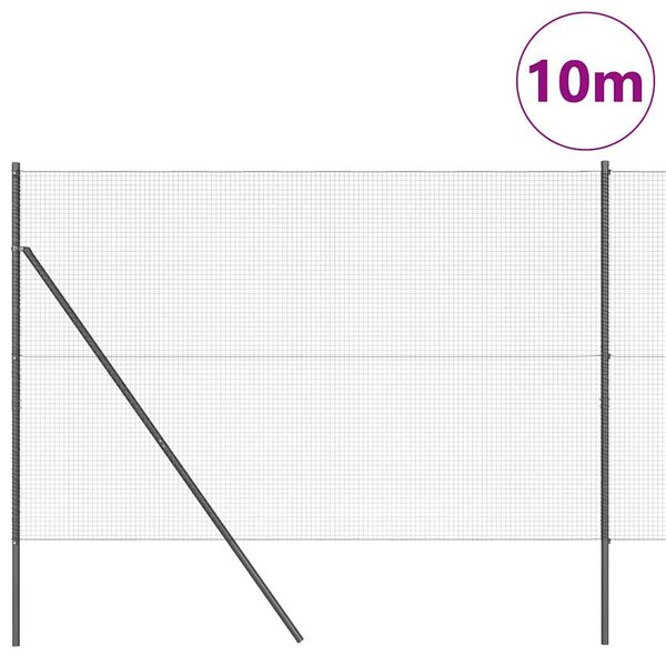 Zemní upevnění svařované drátěné ploty 10 x 1,5 m Šedá Síťovina 3351822