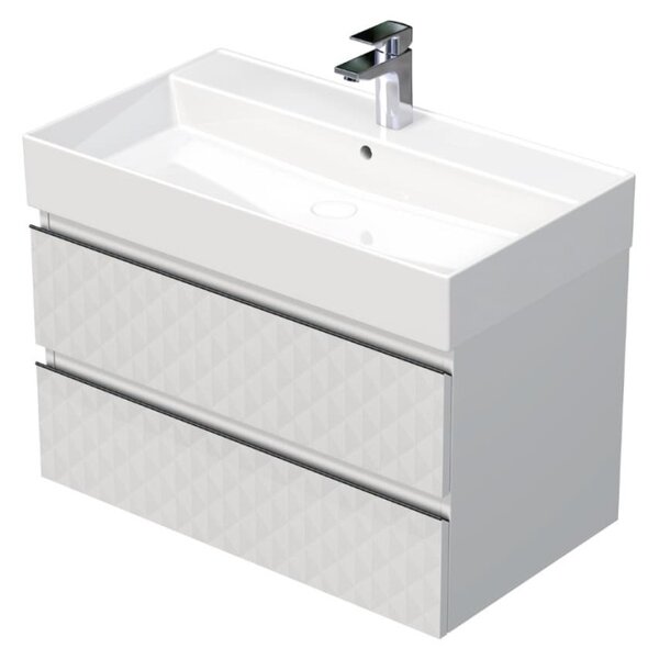 Koupelnová skříňka s umyvadlem SAT Cube Way 80x47,5x46 cm bílá mat CUBE3D46802ZBSAT