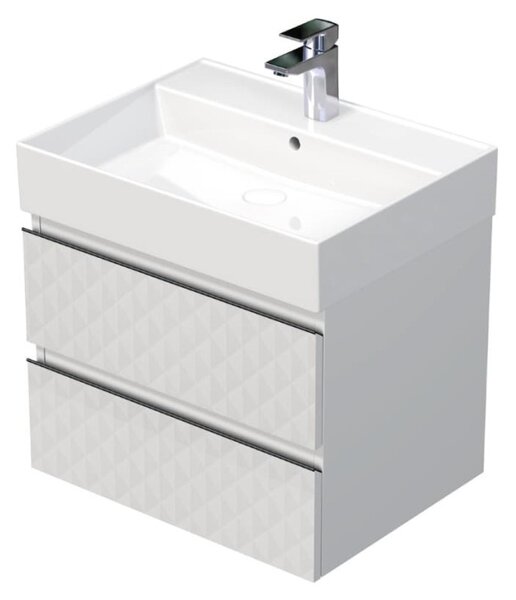 Koupelnová skříňka s umyvadlem SAT Cube Way 60x47,5x46 cm bílá mat CUBE3D46602ZBSAT