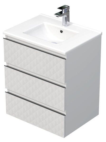 Koupelnová skříňka s umyvadlem SAT Cube Way 60x71x46 cm bílá mat CUBE3D603ZBMOD