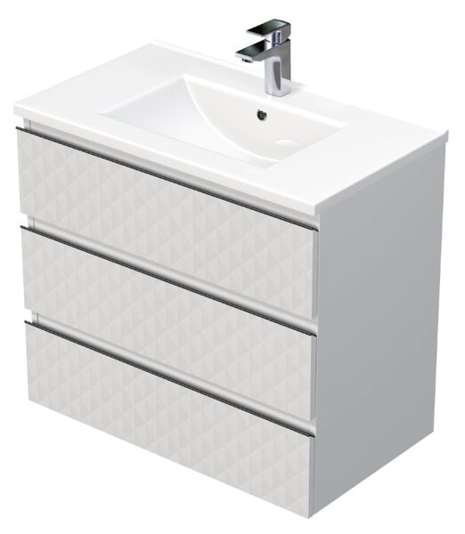 Koupelnová skříňka s umyvadlem SAT Cube Way 80x71x46 cm bílá mat CUBE3D803ZBMOD