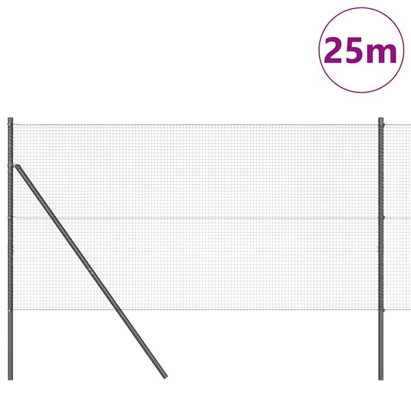 Zemní upevnění svařované drátěné ploty 25 x 1,4 m Šedá Síťovina 3351853