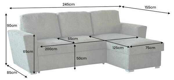 Rozkládací rohová pohovka s ÚP APARTMENT UNI 245 CM zelená Nábytek | Obývací pokoj | Sedací soupravy a pohovky | Sedací soupravy | Rohové