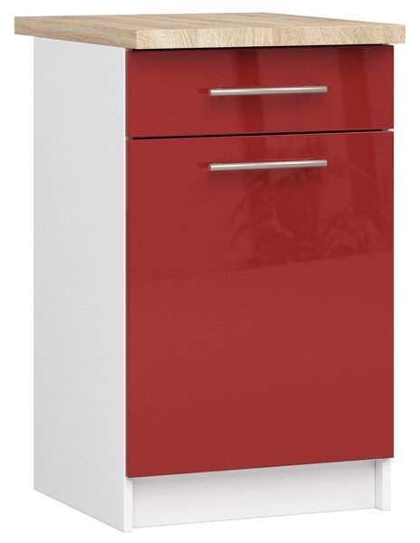 Dolní kuchyňská skříňka Ozara S50 SZ6 (bílá + červený lesk). 1071145