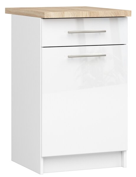 Dolní kuchyňská skříňka Ozara S50 SZ3 (bílá + bílý lesk). 1071142