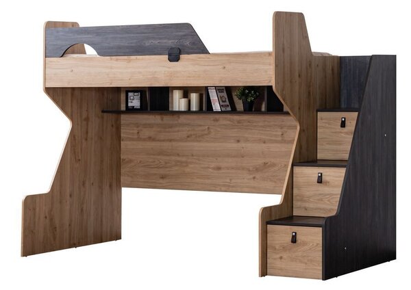 Patrová postel Amteh (antracit + hnědá). Akce -15%