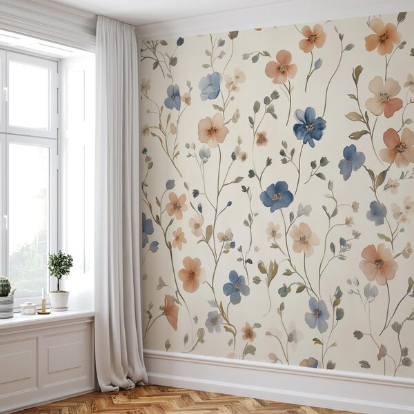Fototapeta - Pastelové kvítky (245x170 cm)