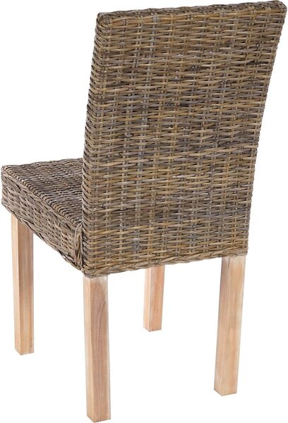 Sada 6 jídelních židlí Littau, proutěná židle Kuchyňská židle, Kubu Rattan