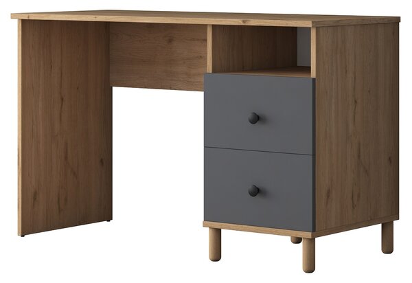 Kalune Design Moderní sada Darah s psacím stolem, knihovnou a policí ořech/antracit