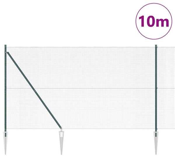 Svařované drátěné ploty s hroty 10 x 1,5 m Ocel potažená PVC 3352057
