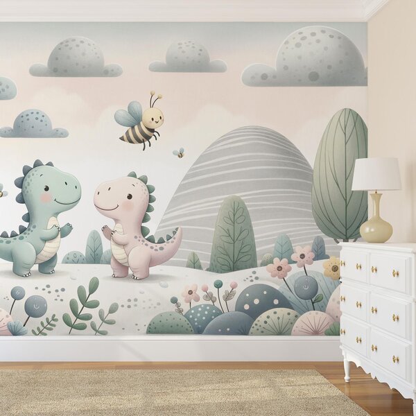 Fototapeta - Šťastní dinosauři (245x170 cm)