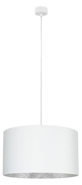 Bílé závěsné svítidlo s detailem ve stříbrné barvě Sotto Luce Mika XL, ⌀ 50 cm