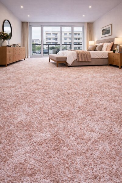 Spoltex, Metrážový koberec Milano 60 růžový, na míru, šíře 4m,5m, růžová, filc, dětský pokoj
