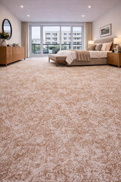 Spoltex, Metrážový koberec Milano 43 tm. béžový, na míru, šíře 4m,5m, béžová, filc, dětský pokoj