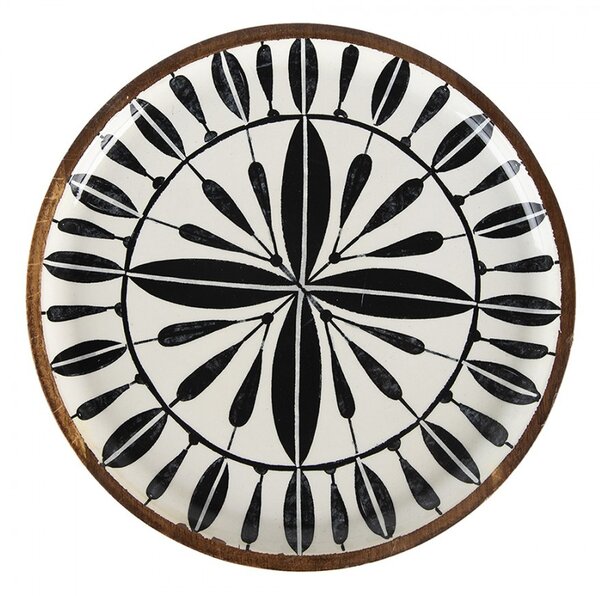 Set 3ks dřevěný dekorativní talíř s vrstvou Enamel - Ø 28*2 / Ø 23*2 / Ø 20*2 cm - Clayre & Eef