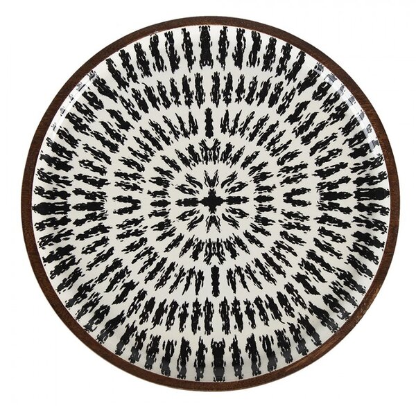 Set 3ks dřevěný dekorativní talíř s vrstvou Enamel - Ø 28*2 / Ø 23*2 / Ø 20*2 cm - Clayre & Eef
