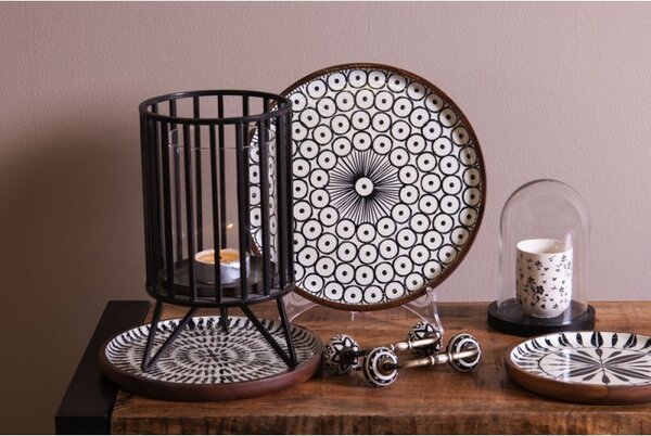 Set 3ks dřevěný dekorativní talíř s vrstvou Enamel - Ø 28*2 / Ø 23*2 / Ø 20*2 cm - Clayre & Eef