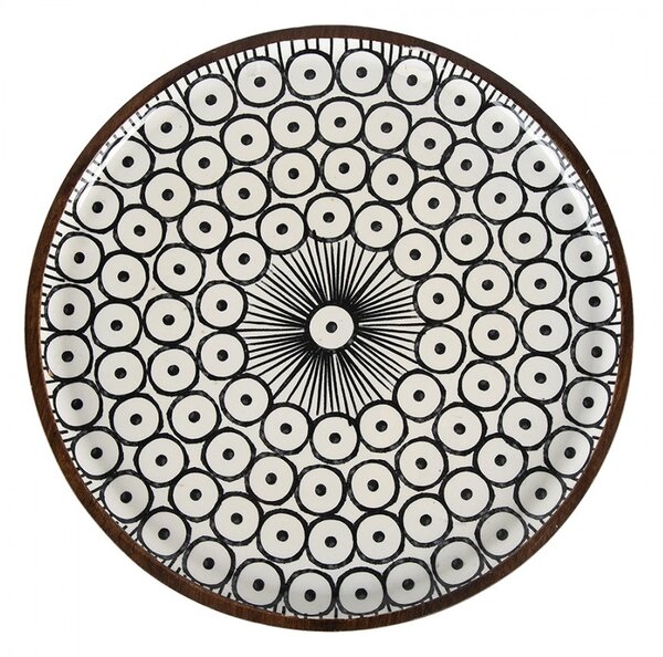 Set 3ks dřevěný dekorativní talíř s vrstvou Enamel - Ø 28*2 / Ø 23*2 / Ø 20*2 cm - Clayre & Eef