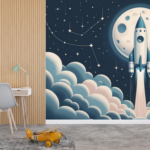 Fototapeta - Raketa ve vesmíru (245x170 cm)