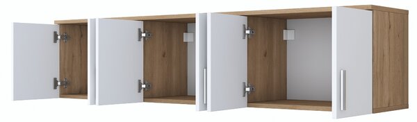 Kalune Design Nástěnná police EA114 ořech/bílá