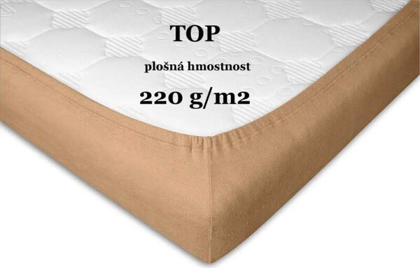 Prostěradlo froté světle hnědá - 100/200/20