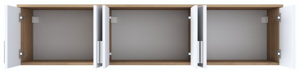 Kalune Design Nástěnná police EA114 ořech/bílá